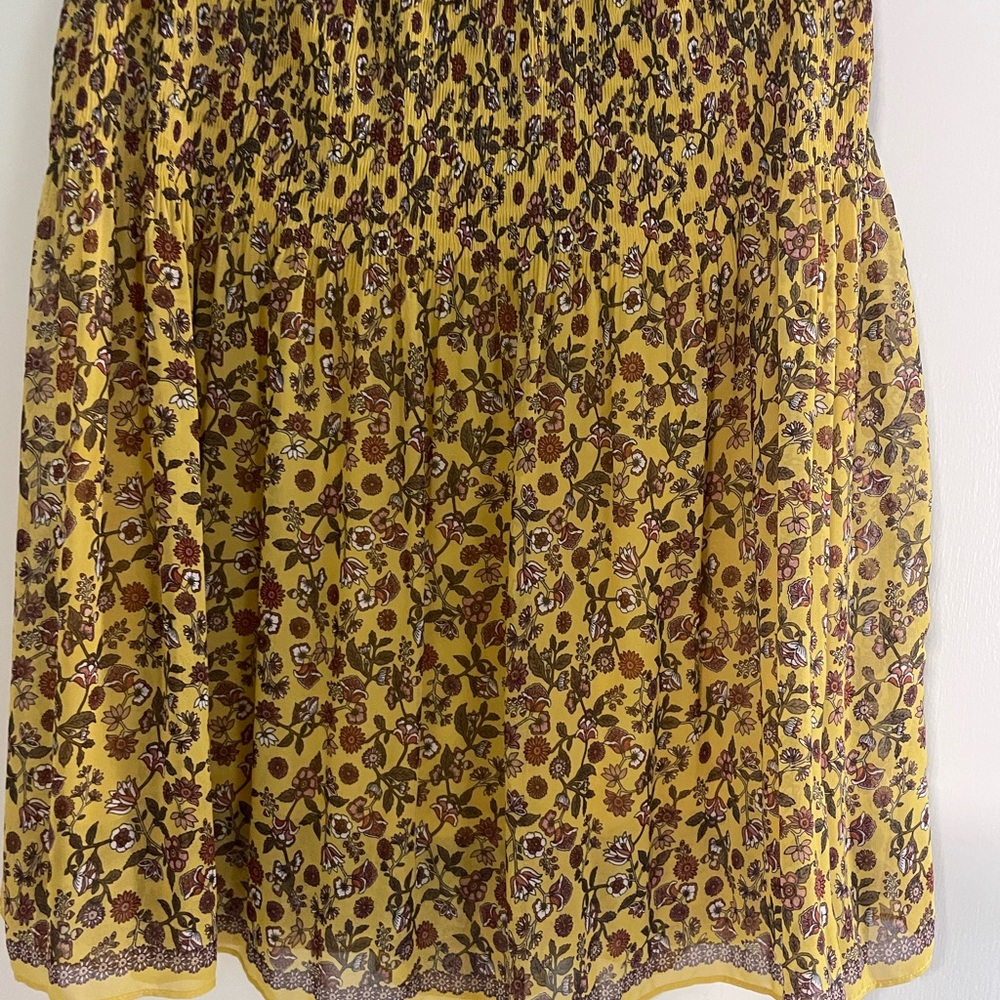 Max Studio Yellow Floral Midi Skirt